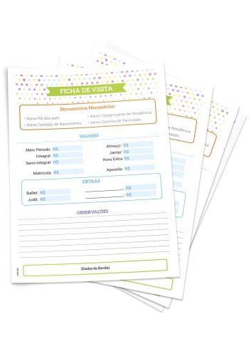 Ficha de Visita Escolar Personalizada
