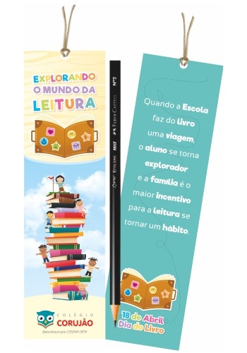 Marca Página com Lápis para o Dia do Livro