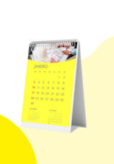CALENDÁRIO DE MESA WIRE O VERTICAL COM 12 PÁGINAS