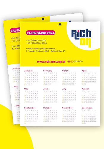 Calendários personalizados e Folhinha de Parede
