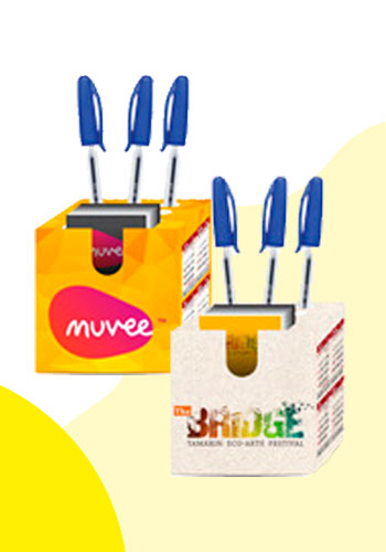 calendario de mesa com porta caneta