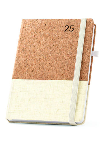Agenda Personalizada Diária Capa em Cortiça e Linho com seu logo