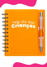 caderneta plastica com caneta