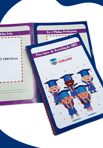 recordação escolar em livro